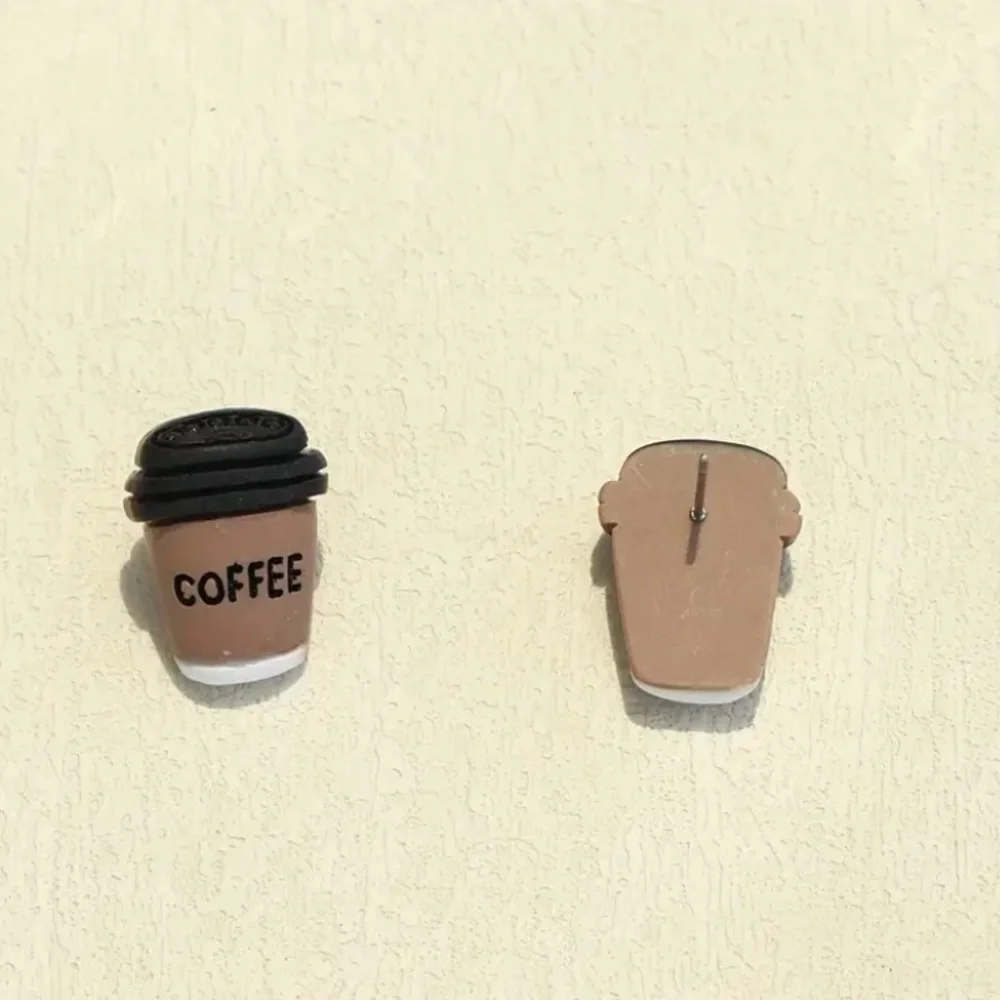 BOGO! Coffee cup stud earrings - Boutique NEW - Picture 5 of 7